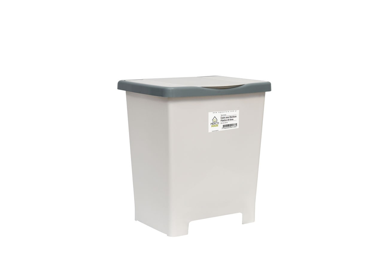 Cesto 20lts Tapa manual - Agua Clara