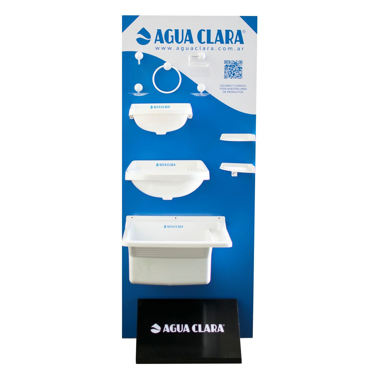 Exhibidor de frente_opt Exhibidor 2 caras | Agua Clara