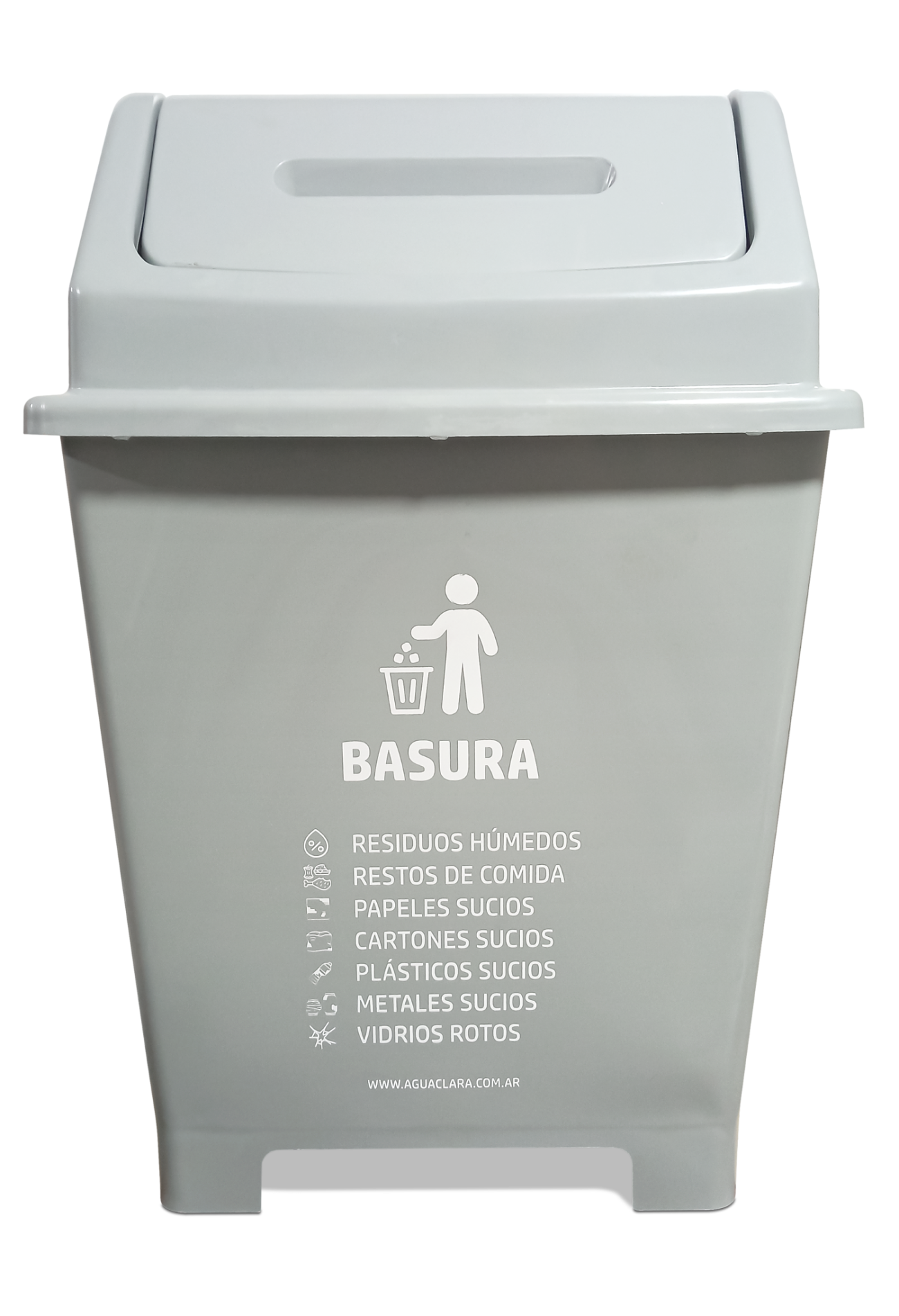Cesto 20 lts tapa vaivén gris (1)_opt Cesto 20 lts tapa vaivén gris | Agua Clara