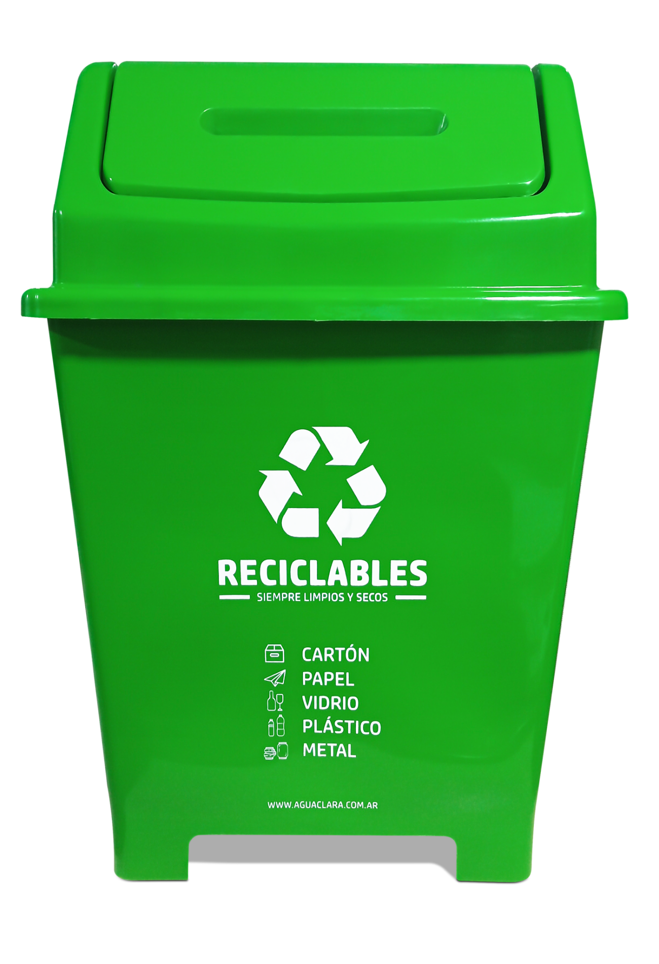 Cesto 20 lts tapa vaivén verde (1)_opt Cesto 20 lts tapa vaiven verde | Agua Clara